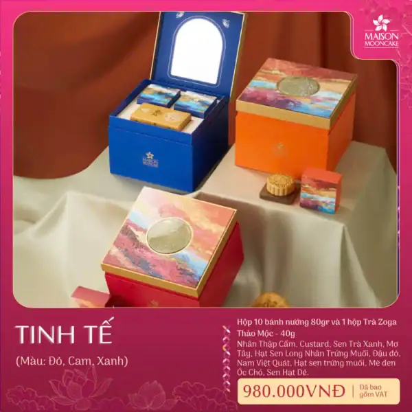 Bánh trung thu Maison Mooncake hộp Tinh Tế 2025